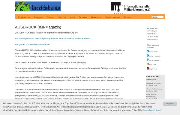 Vorschau von www.imi-online.de, Der AUSDRUCK - das Magazin der Informationsstelle Militarisierung