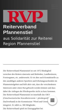 Vorschau der mobilen Webseite www.rvp.ch, Reiterverband Pfannenstiel