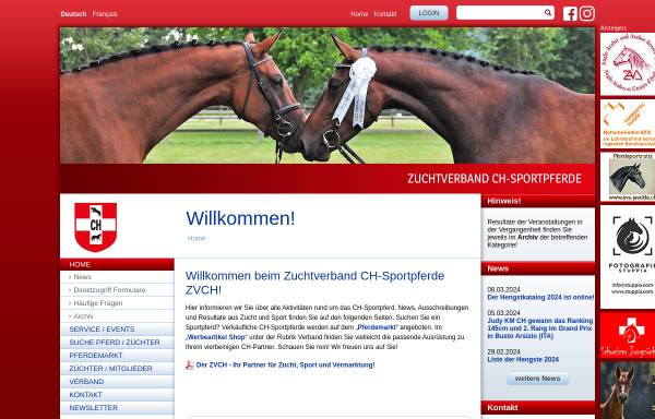 Vorschau von www.swisshorse.ch, Zuchtverband CH-Sportpferde