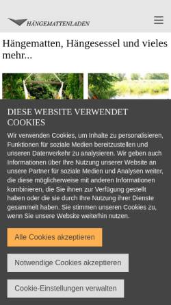 Vorschau der mobilen Webseite www.haengematte.de, Hängemattenladen, Inh. Kai Christophersen