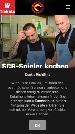 Vorschau der mobilen Webseite www.scb.ch, SC Bern