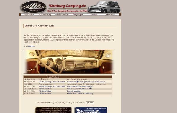 Vorschau von www.wartburg-camping.de, Wartburg 311 Camping
