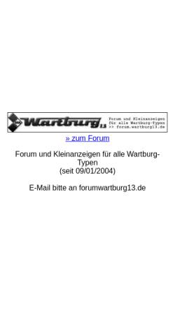 Vorschau der mobilen Webseite www.wartburg13.de, Wartburg-Forum