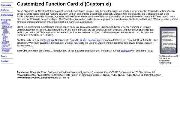 Customized Function Card xi (Custom xi)