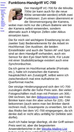 Vorschau der mobilen Webseite www.steffensiebert.de, Funktions-Handgriff VC-700