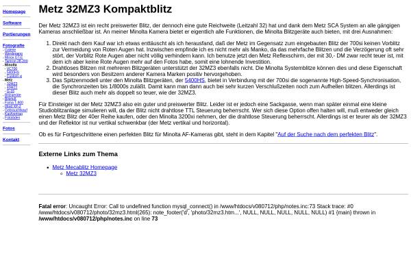Vorschau von www.steffensiebert.de, Metz 32MZ3 Kompaktblitz