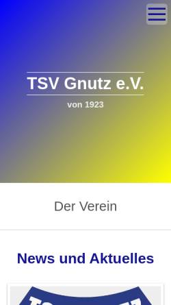 Vorschau der mobilen Webseite www.tsv-gnutz.de, TSV Gnutz