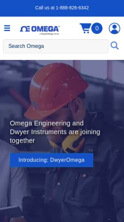 Vorschau der mobilen Webseite www.omega.com, Omega Engineering, Inc.