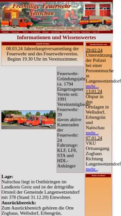 Vorschau der mobilen Webseite www.ffw-naitschau.de, Freiwillige Feuerwehr Naitschau