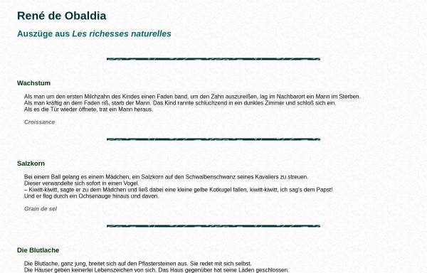 Vorschau von www.jbeilharz.de, René de Obaldia: Auszüge aus Les richesses naturelles