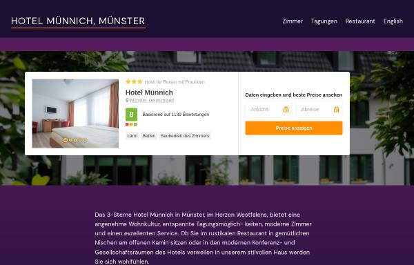 Vorschau von www.hotelmuennich.de, Hotel-Restaurant Münnich