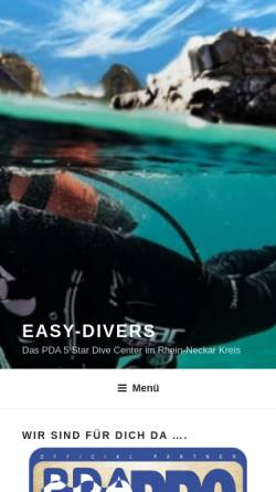 Vorschau der mobilen Webseite www.easy-divers.de, Tauchsport easy-divers