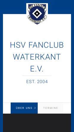 Vorschau der mobilen Webseite www.fanclub-waterkant.de, HSV Fanclub Waterkant e.V.