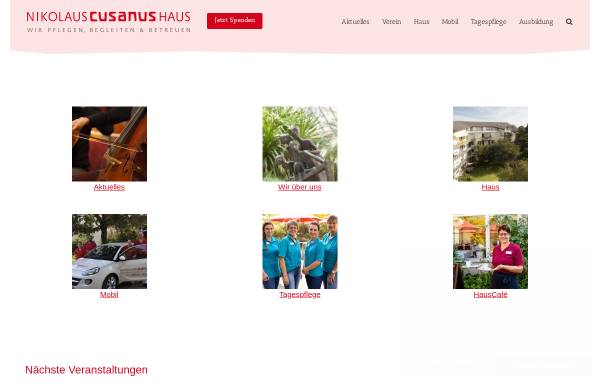 Vorschau von www.nikolaus-cusanus-haus.de, Nikolaus-Cusanus-Haus - freies Altenheim e.V.