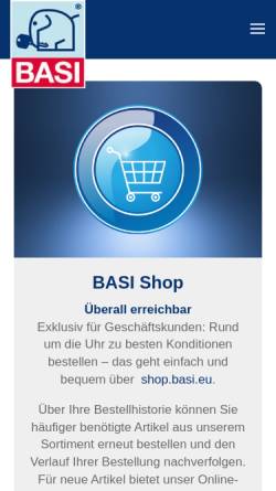 Vorschau der mobilen Webseite www.basi.eu, Basi GmbH