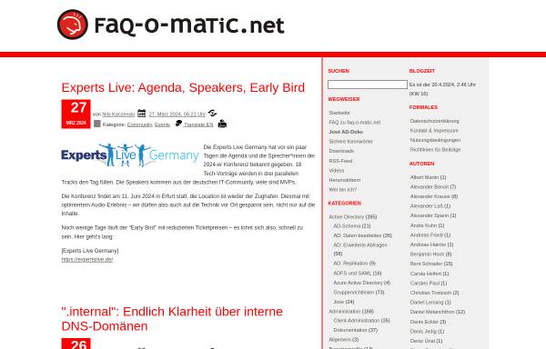 Vorschau von www.faq-o-matic.net, faq-o-matic.net