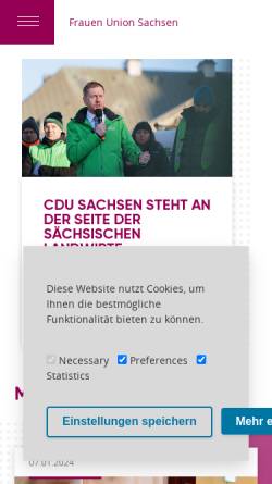 Vorschau der mobilen Webseite www.fu-sachsen.de, Frauenunion Sachsen