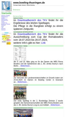 Vorschau der mobilen Webseite bowling-thueringen.de, Sektion Bowling im Thüringer Kegler Verband e. V.
