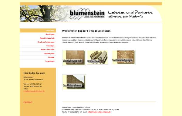 Vorschau von www.blumenstein-leisten.de, Blumenstein Leistenfabrikation GmbH