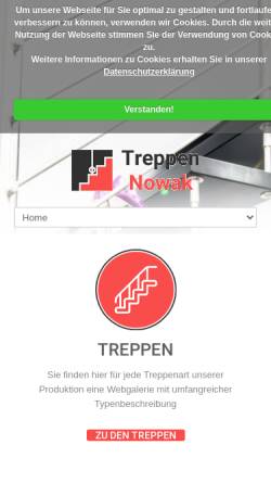 Vorschau der mobilen Webseite www.treppen-nowak.de, Nowak Treppen