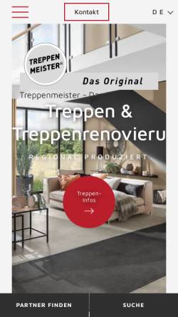 Vorschau der mobilen Webseite www.treppenmeister.com, Treppenmeister GmbH