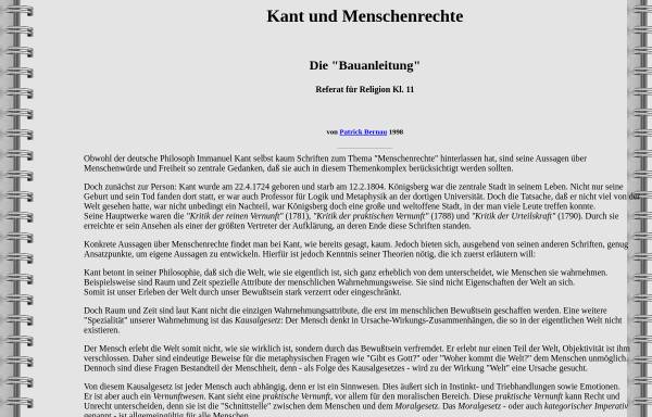 Vorschau von www.patrick-bernau.de, Kant und Menschenrechte