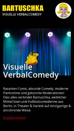 Vorschau der mobilen Webseite www.bartuschka-comedy.com, Bartuschka - Mime Comedy