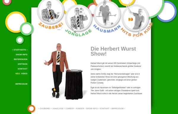 Vorschau von www.magic-wurst.de, Die Herbert Wurst Show