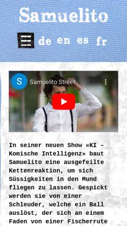 Vorschau der mobilen Webseite www.samuelito.ch, Samuelito