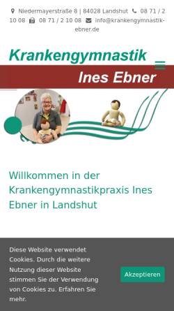 Vorschau der mobilen Webseite www.krankengymnastik-ebner.de, Krankengymnastik Ines Ebner