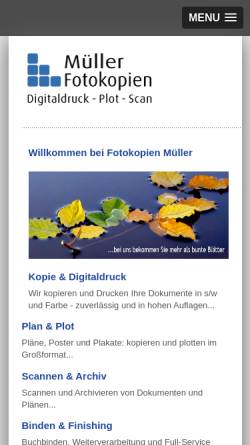 Vorschau der mobilen Webseite www.kopien-mueller.de, Fotokopien Müller