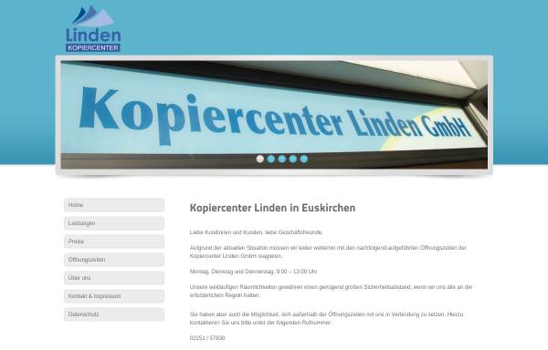 Vorschau von www.kopiercenter.com, Kopiercenter Linden GmbH