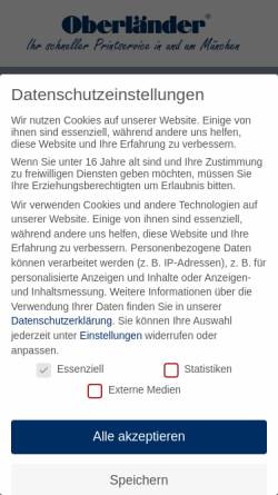 Vorschau der mobilen Webseite www.oberlaender.com, Oberländer GmbH & Co KG