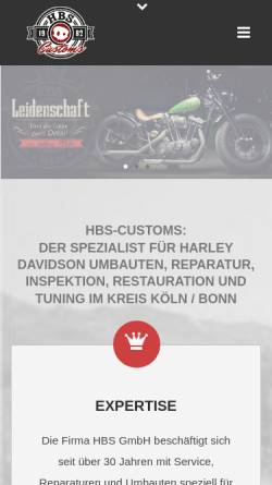 Vorschau der mobilen Webseite www.harleybikershop.de, HBS GmbH