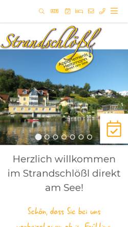 Vorschau der mobilen Webseite www.strandschloessl.at, Strandschloessl, Ferienwohnungen am Millstätter See