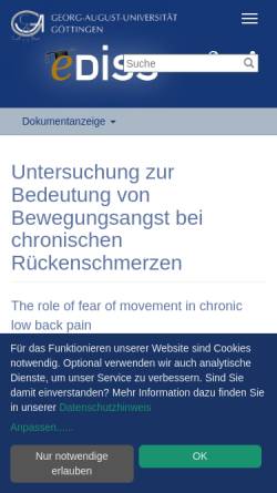 Vorschau der mobilen Webseite ediss.uni-goettingen.de, Kronshage, Dr. Uta, Dissertation