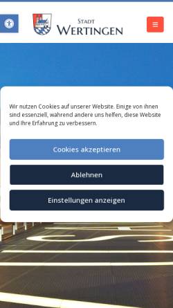Vorschau der mobilen Webseite www.wertingen.de, Stadt Wertingen