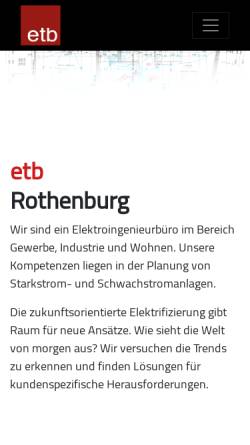 Vorschau der mobilen Webseite www.etb-rothenburg.ch, ETB Elektro Technische Büro