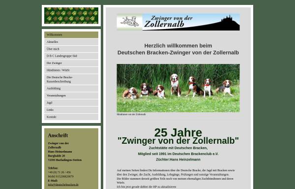 Vorschau von www.deutschebracken.de, Deutsche Bracken, Zwinger von der Zollernalb