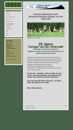 Vorschau der mobilen Webseite www.deutschebracken.de, Deutsche Bracken, Zwinger von der Zollernalb
