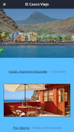 Vorschau der mobilen Webseite www.la-palma-tourismus.com, Ferienhaus La Palma -Finca Tropical