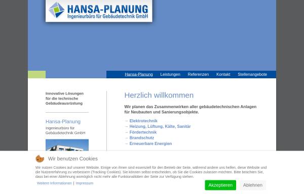 Vorschau von www.hansa-planung.de, Hansa-Planung Ingenieurbüro für Gebäudetechnik GmbH
