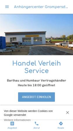 Vorschau der mobilen Webseite anhangercenter-grampersdorf.business.site, Anhängercenter Grampersdorf