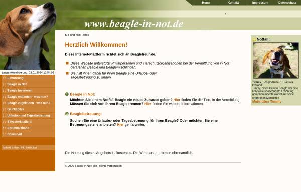 Vorschau von www.beagle-in-not.de, Beagle-entlaufen.de