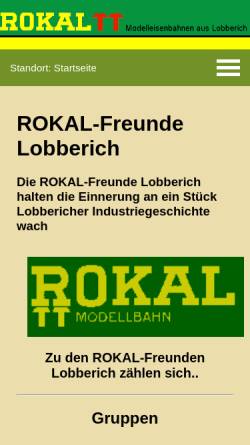 Vorschau der mobilen Webseite rokal-tt.lobberich.de, Rokal-TT Modelleisenbahnen aus Lobberich