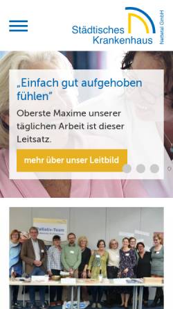 Vorschau der mobilen Webseite www.krankenhaus-nettetal.de, Städtisches Krankenhaus Nettetal-Lobberich