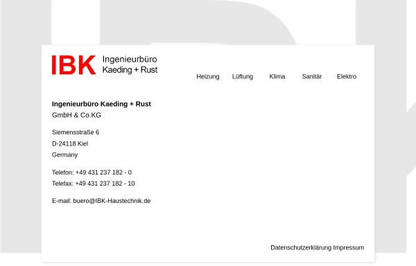 Vorschau von www.ibk-haustechnik.de, IBK Ingenieurbüro Kaeding + Rust