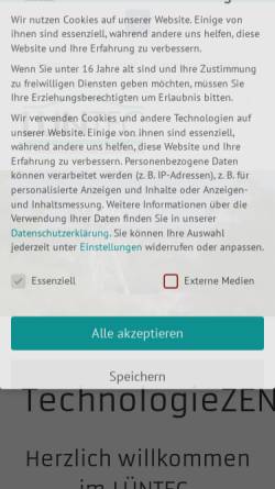 Vorschau der mobilen Webseite luentec.de, LÜNTEC GmbH - Gründerzentrum