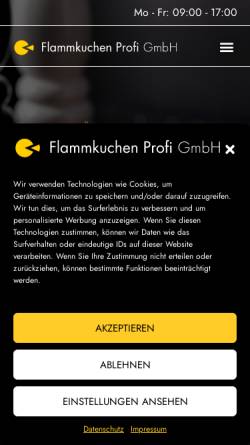 Vorschau der mobilen Webseite www.flammkuchen-profi.de, Flammkuchen Profi GmbH