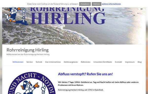 Vorschau von www.rohrreinigung-hirling.de, Rohrreinigung H. Hirling